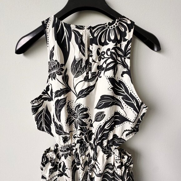 NWT Who What Wear Batik Floral Sleeveless Cut-Out Long Dress - Picture 7 of 12